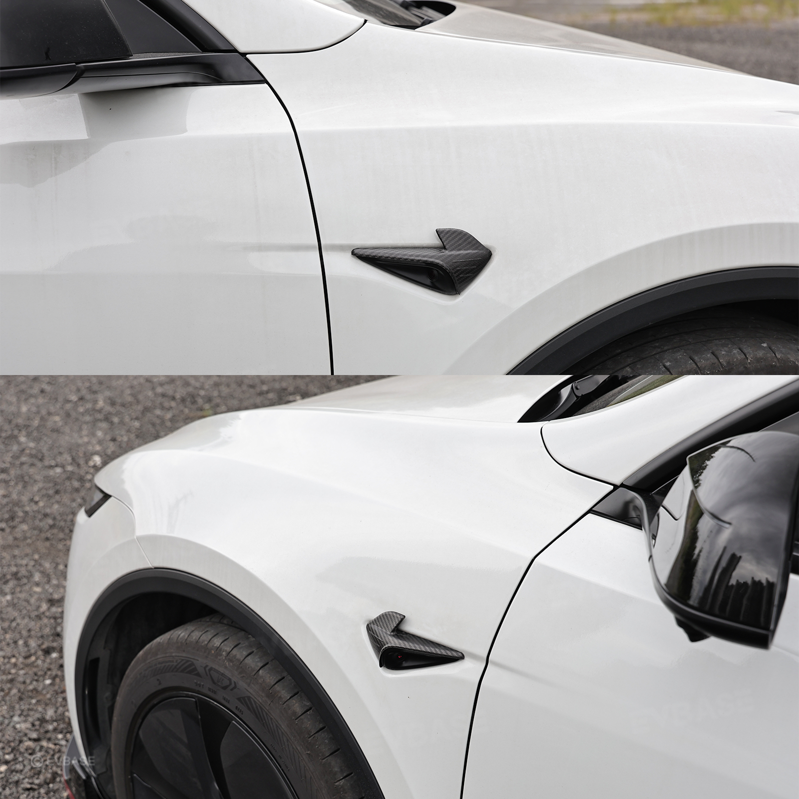 Model 3/Y Real Carbon Fiber Side Camera Turn Signal Protection Cover HW4.0 Inspired by the Elegance of the Manta Ray