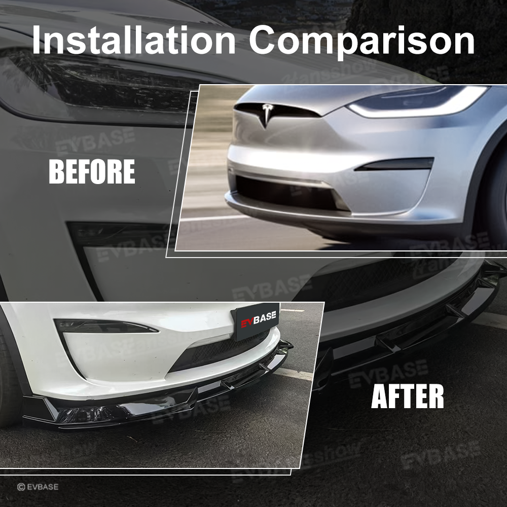 Model X Front Lip Spoiler ABS Front Bumper Lip Splitter Trim Protection