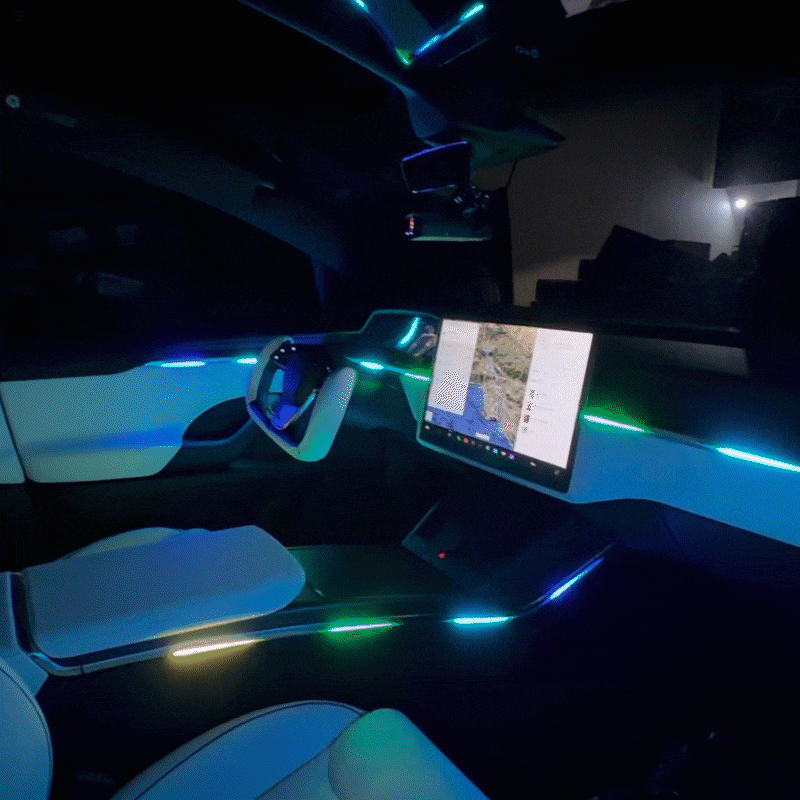 Model X RGB Ambient Lighting Interior Streamer Light Kit LED Neon Light Strip