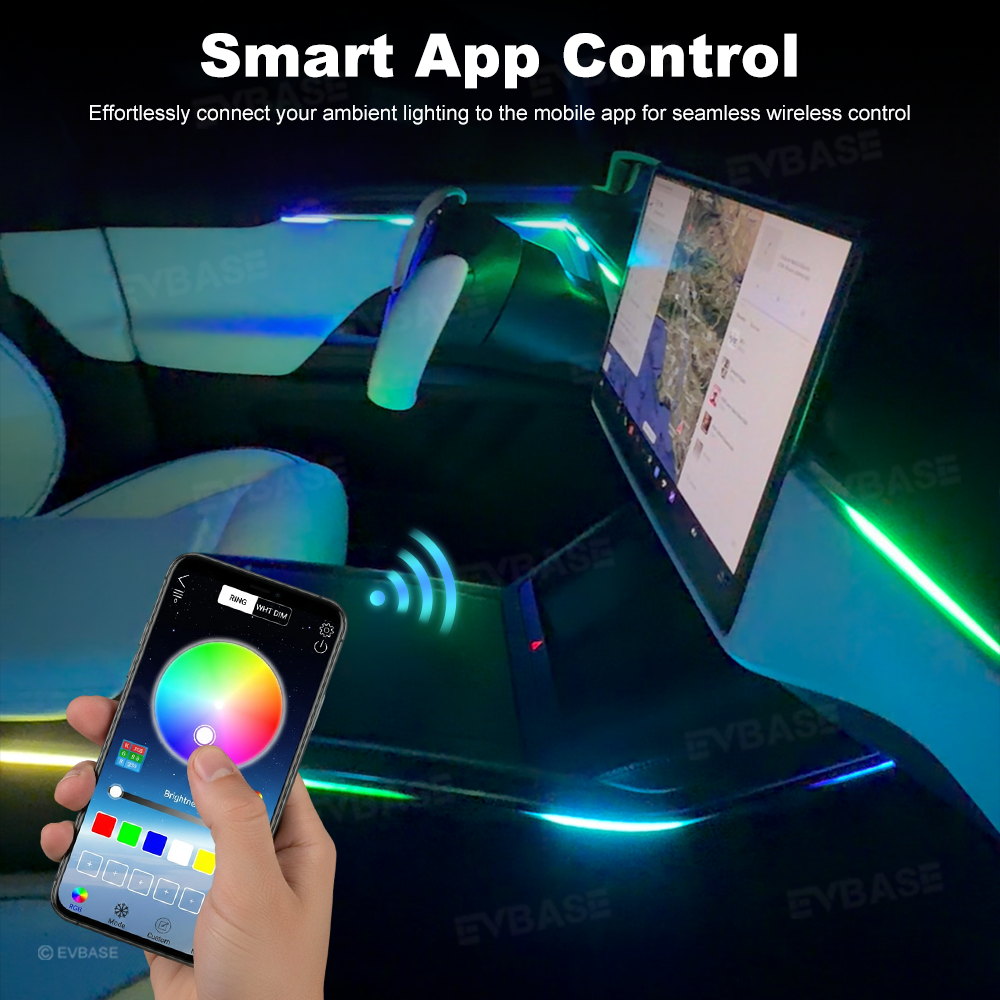 Model X RGB Ambient Lighting Interior Streamer Light Kit LED Neon Light Strip