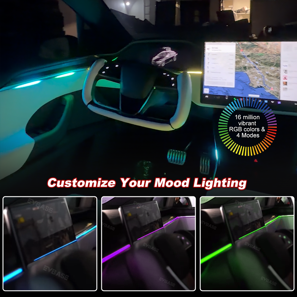 Model X RGB Ambient Lighting Interior Streamer Light Kit LED Neon Light Strip