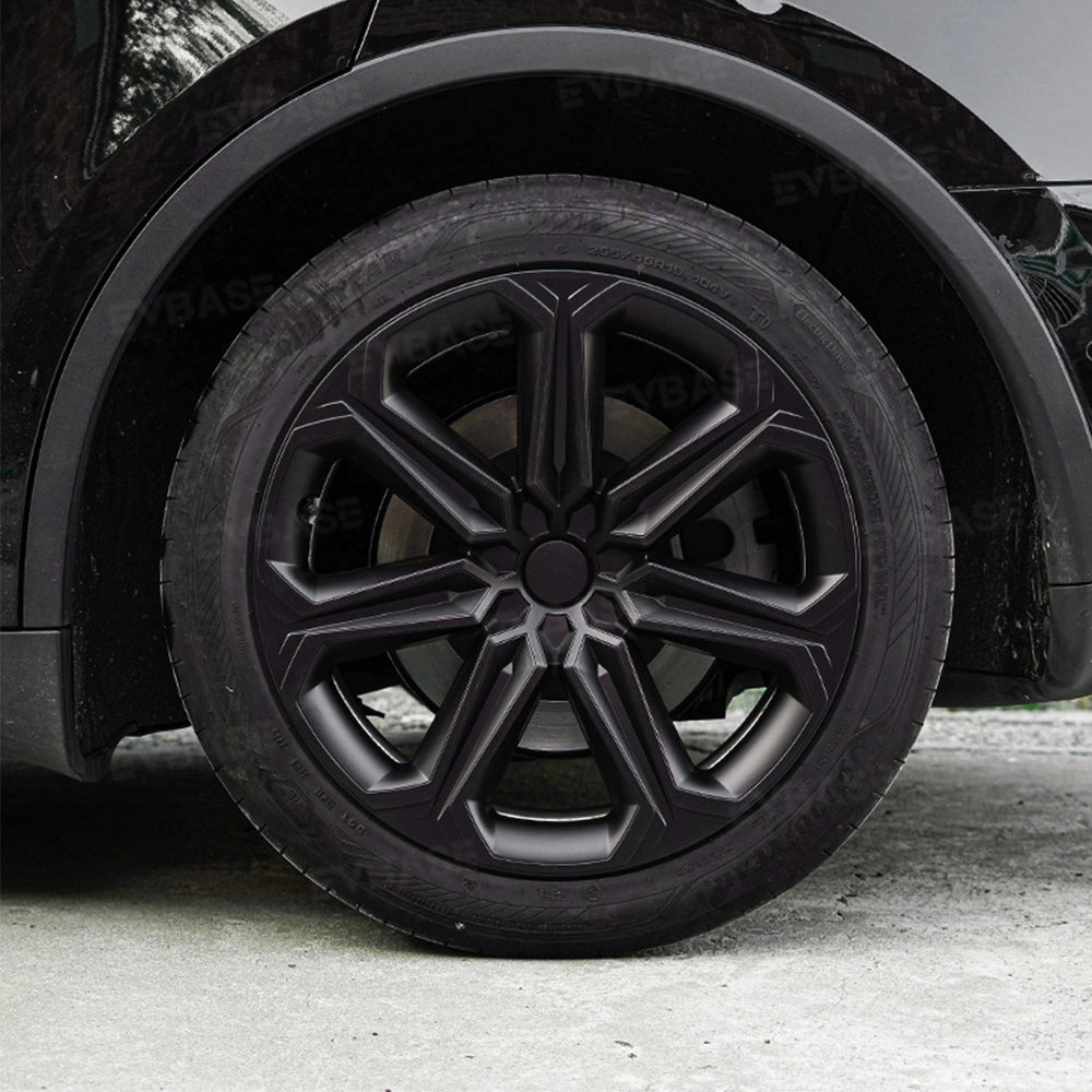 Model Y 19 Inch Wheel Covers Full Wrapped ABS Tesla Hub Caps Matte Black 4PCS