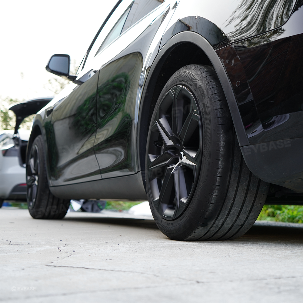 Model Y 19 Inch Wheel Covers Full Wrapped ABS Tesla Hub Caps Matte Black 4PCS