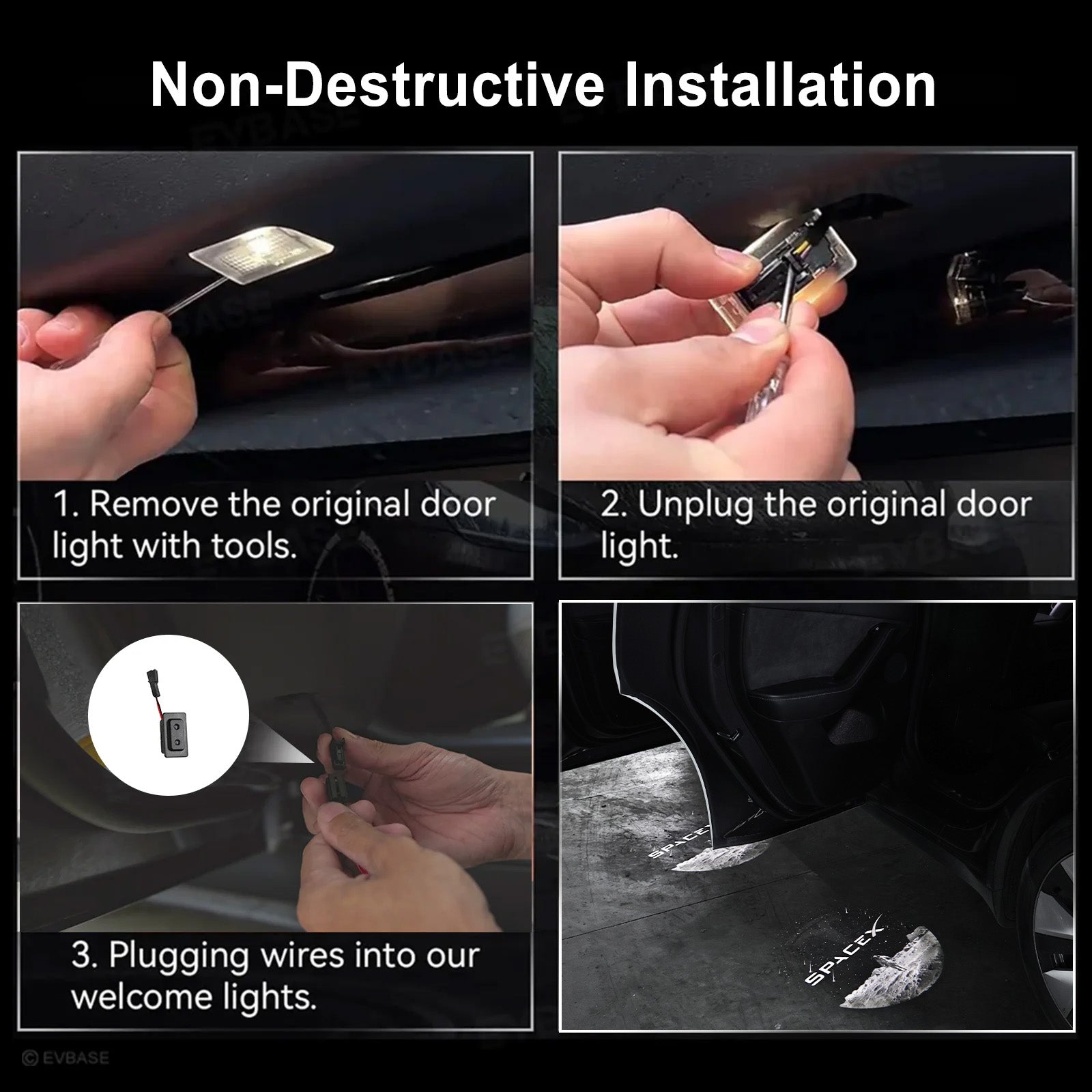 Model Y/3 Door Light Projector with Space Martian Style Puddle Lights for Tesla
