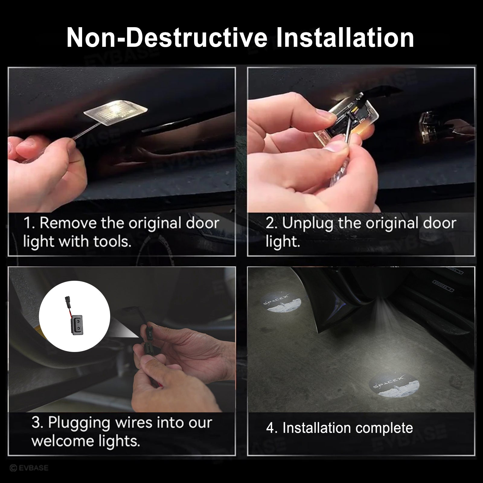 Model Y/3 Door Light Projector with Space Martian Style Puddle Lights for Tesla