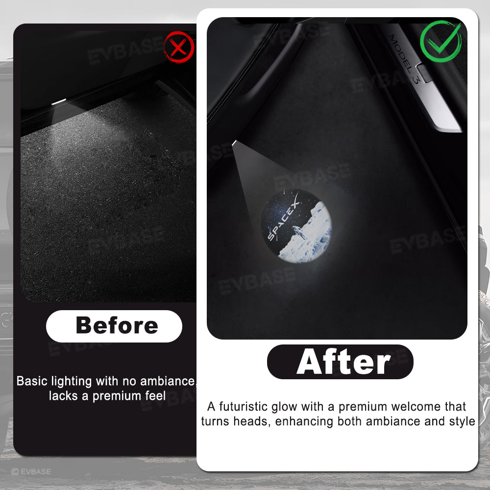 Model Y/3 Door Light Projector with Space Martian Style Puddle Lights for Tesla