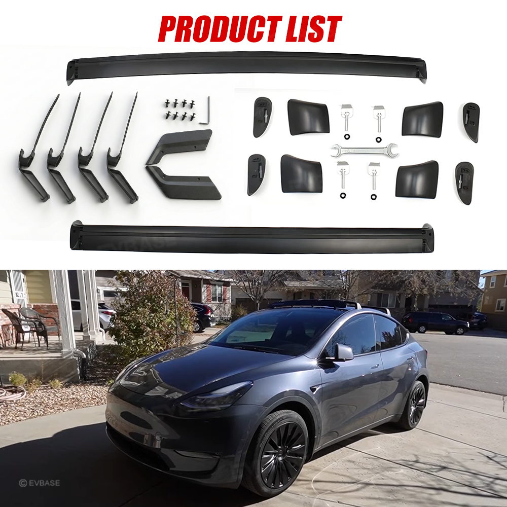 Model Y/3 Roof Rack Lockable Cross Bars 2.0 Reduced Wind Noise Carrier Rails Rooftop Luggage Cargo Carrier