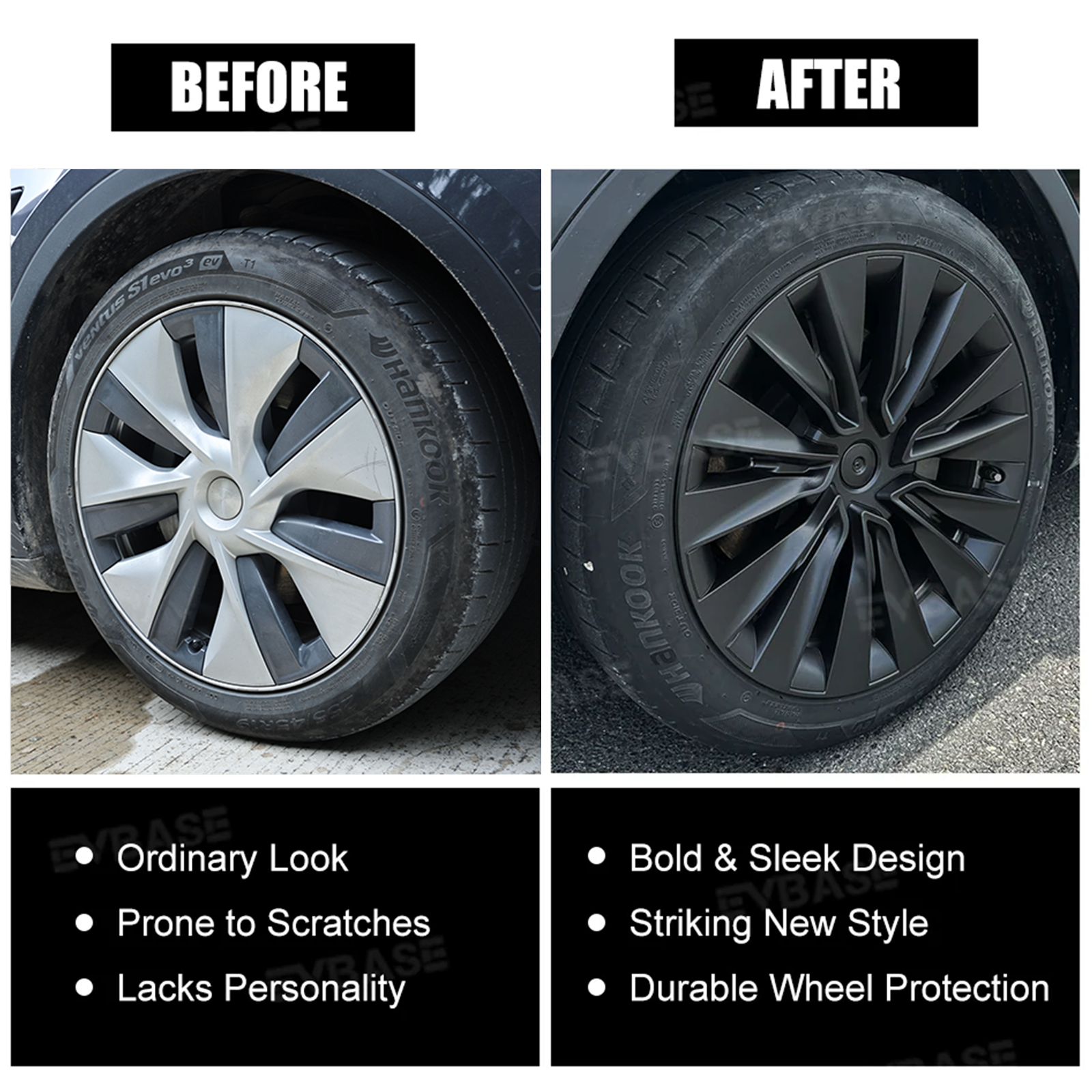 Model Y Hubcaps Turbine Style Full Wrapped Wheel Coves for 19" Factory Tesla Wheel 4PCS