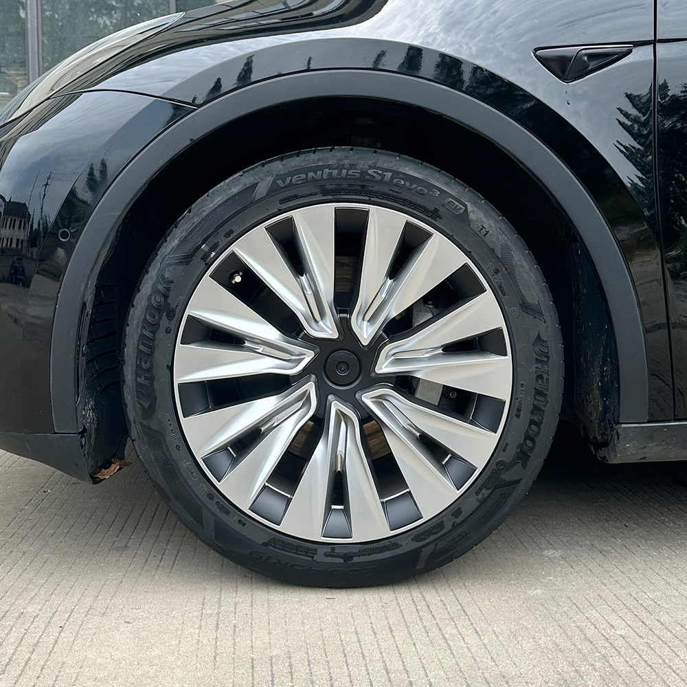 Model Y Hubcaps Turbine Style Full Wrapped Wheel Coves for 19" Factory Tesla Wheel 4PCS