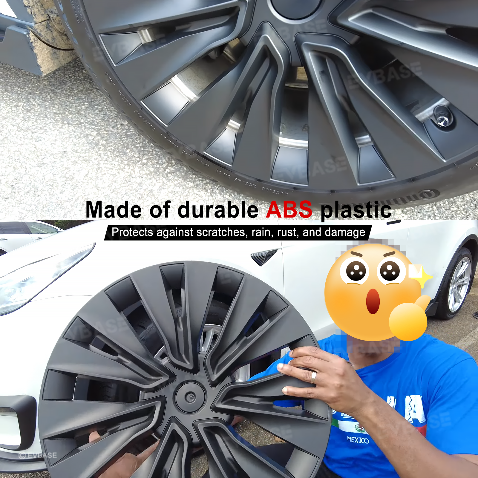 Model Y Hubcaps Turbine Style Full Wrapped Wheel Coves for 19" Factory Tesla Wheel 4PCS