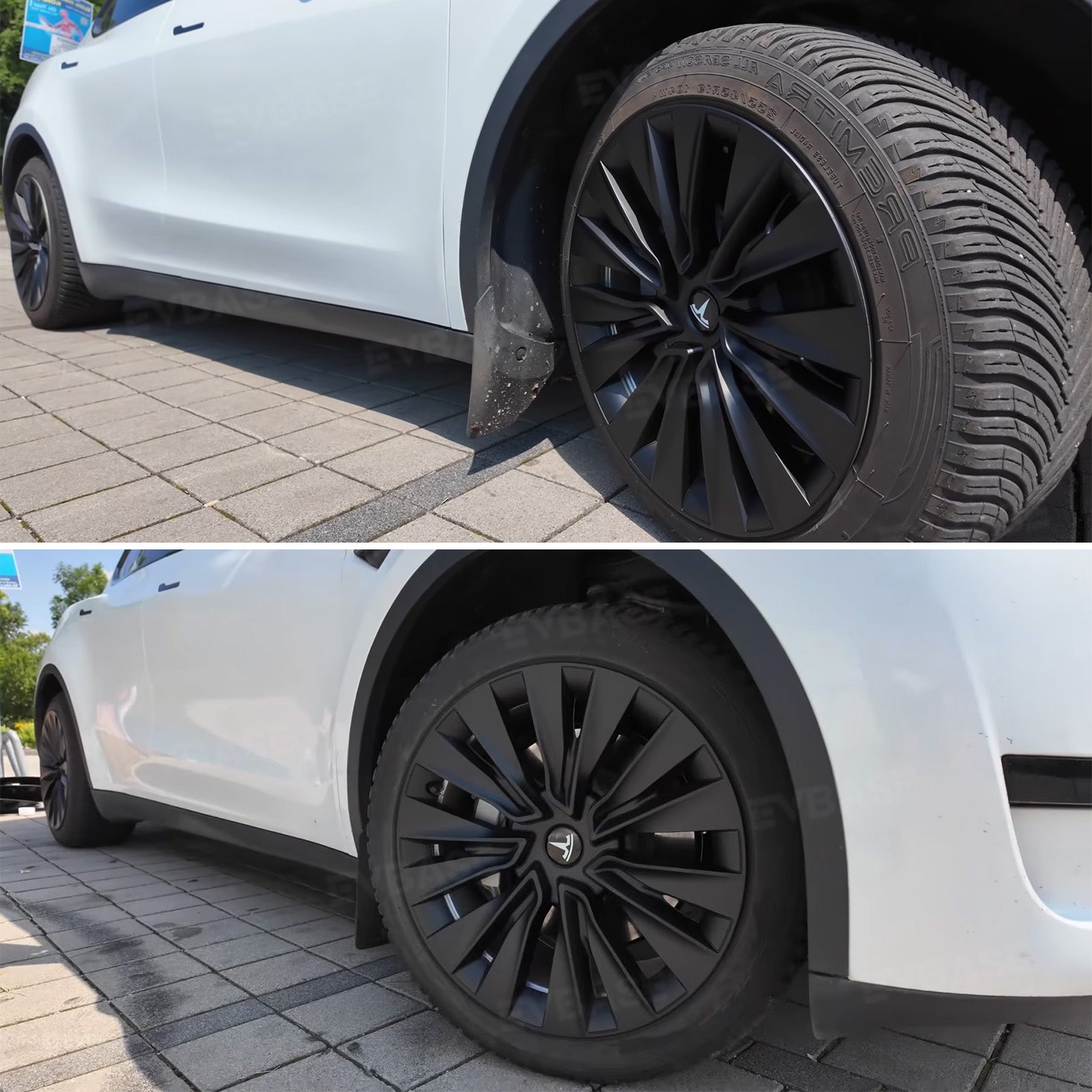 Model Y Hubcaps Turbine Style Full Wrapped Wheel Coves for 19" Factory Tesla Wheel 4PCS