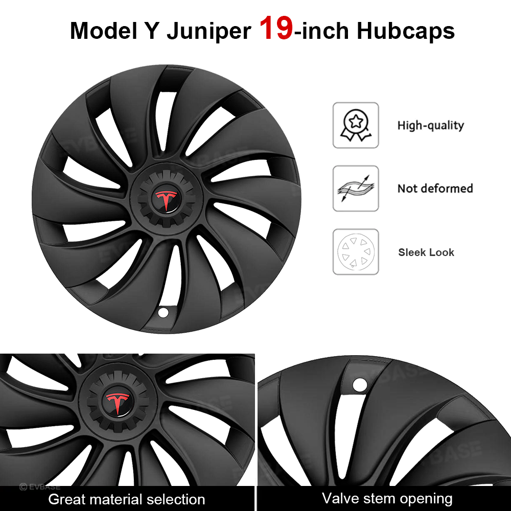 Model Y Juniper 19 inch Wheel Covers Überturbine Style Matte Hubcaps for Tesla Crossflow Wheels