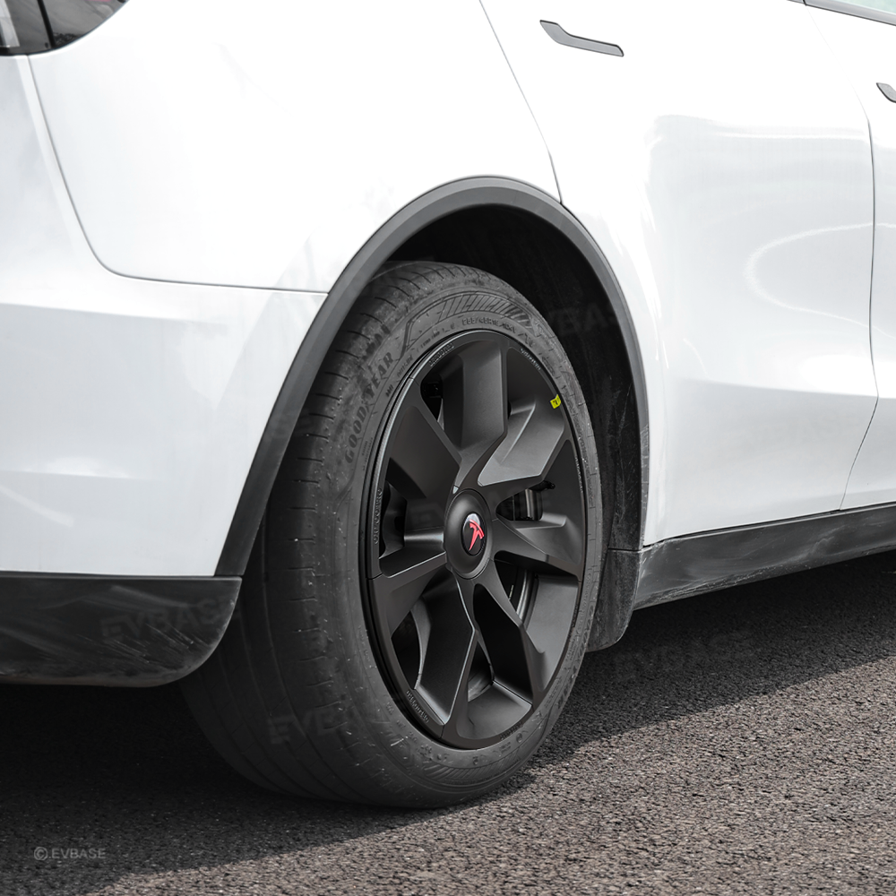 Model Y Juniper 19" Wheel Covers Crossflow Wheels Matte Black Hubcaps for Tesla