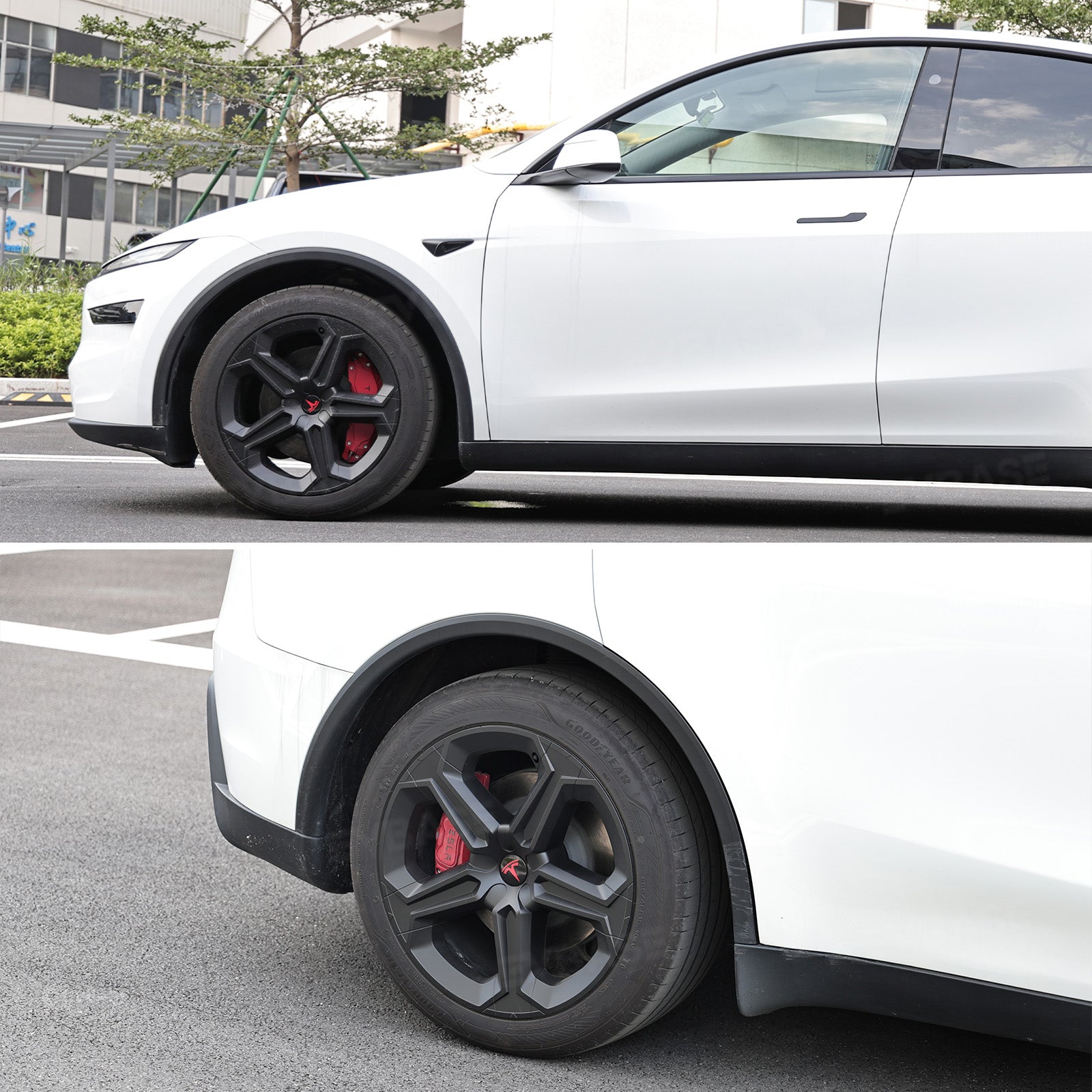 Model Y Juniper 19" Wheel Covers with Futuristic Off-Road Style Hubcaps Full Rim Protectors for Tesla
