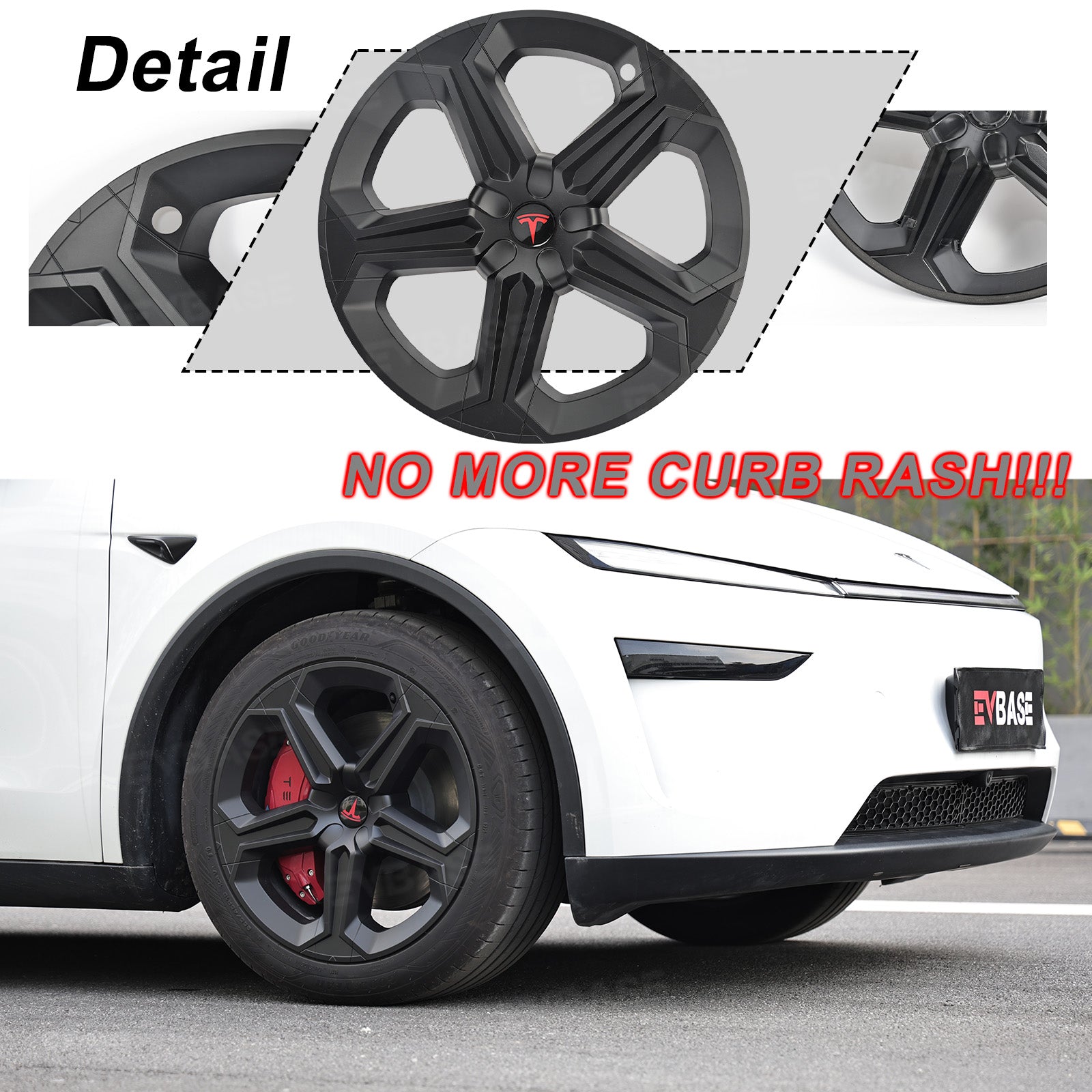 Model Y Juniper 19" Wheel Covers with Futuristic Off-Road Style Hubcaps Full Rim Protectors for Tesla