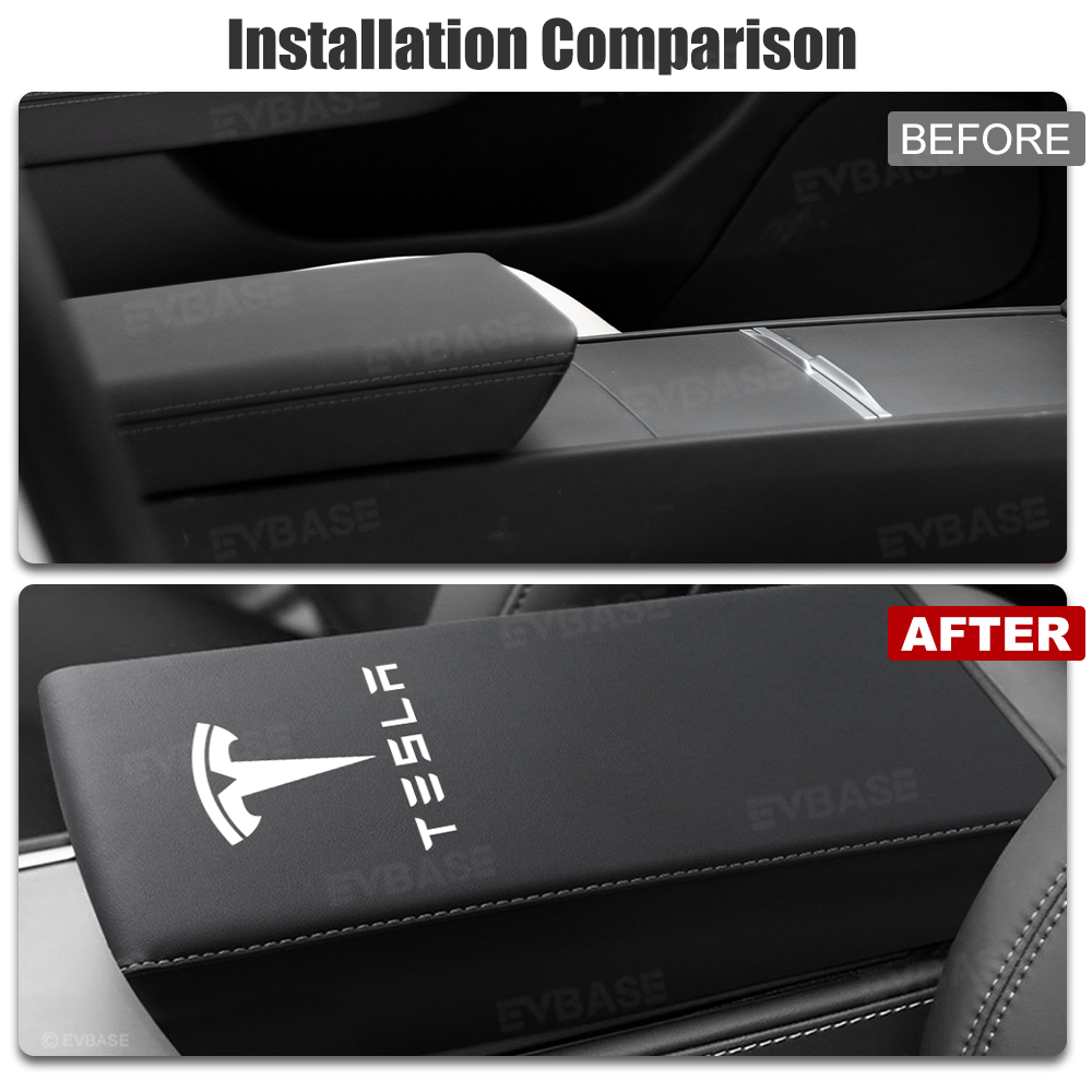 Model Y Juniper/ 3 Highland Armrest Cover Center Console Armrest Box Cover Anti-Scratch Protector with Logo
