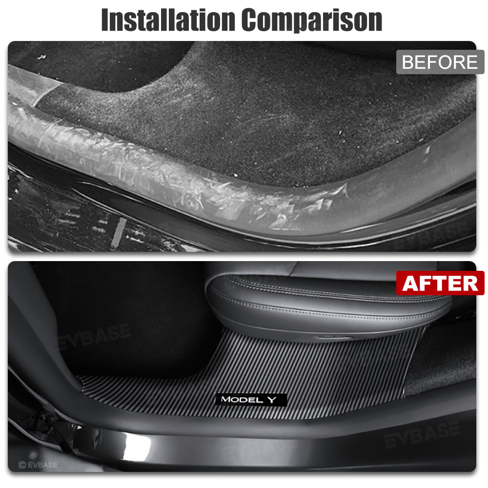 Model Y Juniper/ 3 Highland Door Sill Protector Full-Coverage Kick Panel Carpet Protection Cover