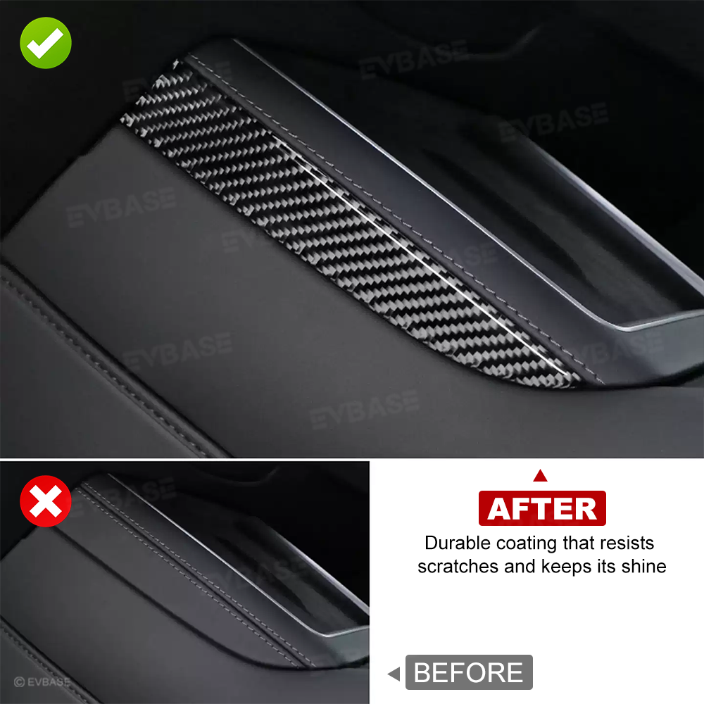 Model Y Juniper/ 3 Highland Real Soft Carbon Fiber Side Trim Cover for Center Console Wireless Charger