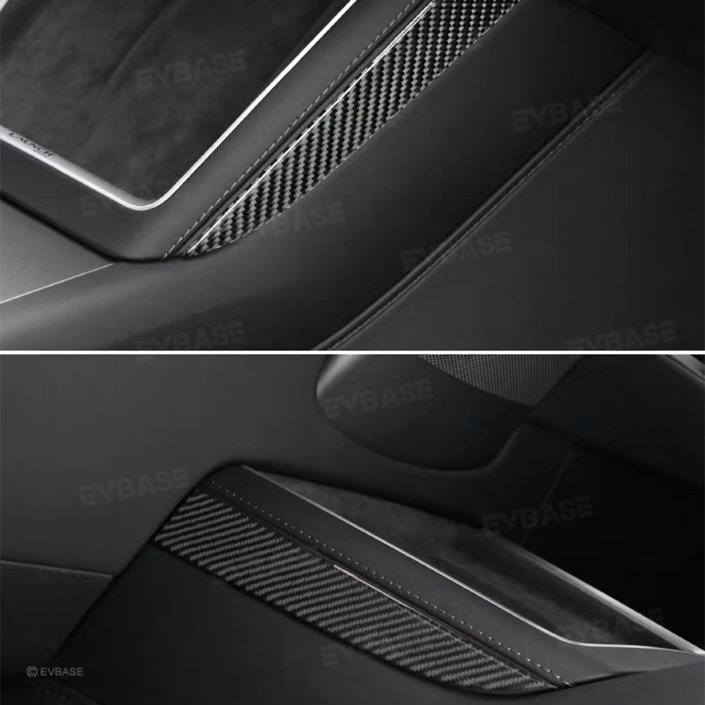 Model Y Juniper/ 3 Highland Real Soft Carbon Fiber Side Trim Cover for Center Console Wireless Charger