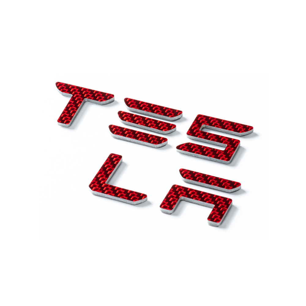 Model Y Juniper/ 3 Highland T-E-S-L-A Lettering Tailgate Emblem Decal Real Carbon Fiber Logo