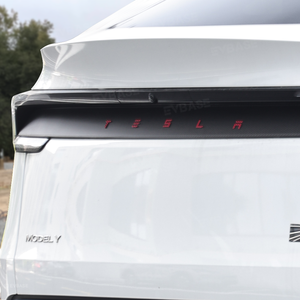Model Y Juniper/ 3 Highland T-E-S-L-A Lettering Tailgate Emblem Decal Real Carbon Fiber Logo