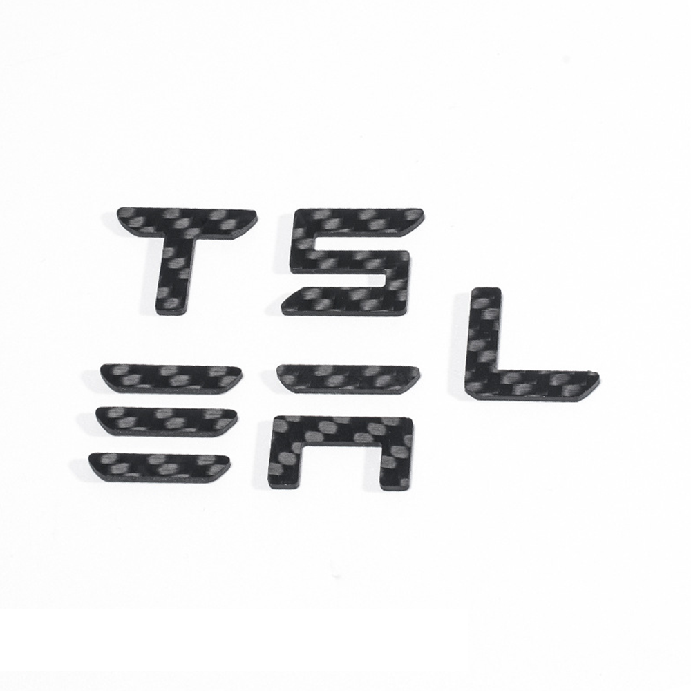 Model Y Juniper/ 3 Highland T-E-S-L-A Lettering Tailgate Emblem Decal Real Carbon Fiber Logo