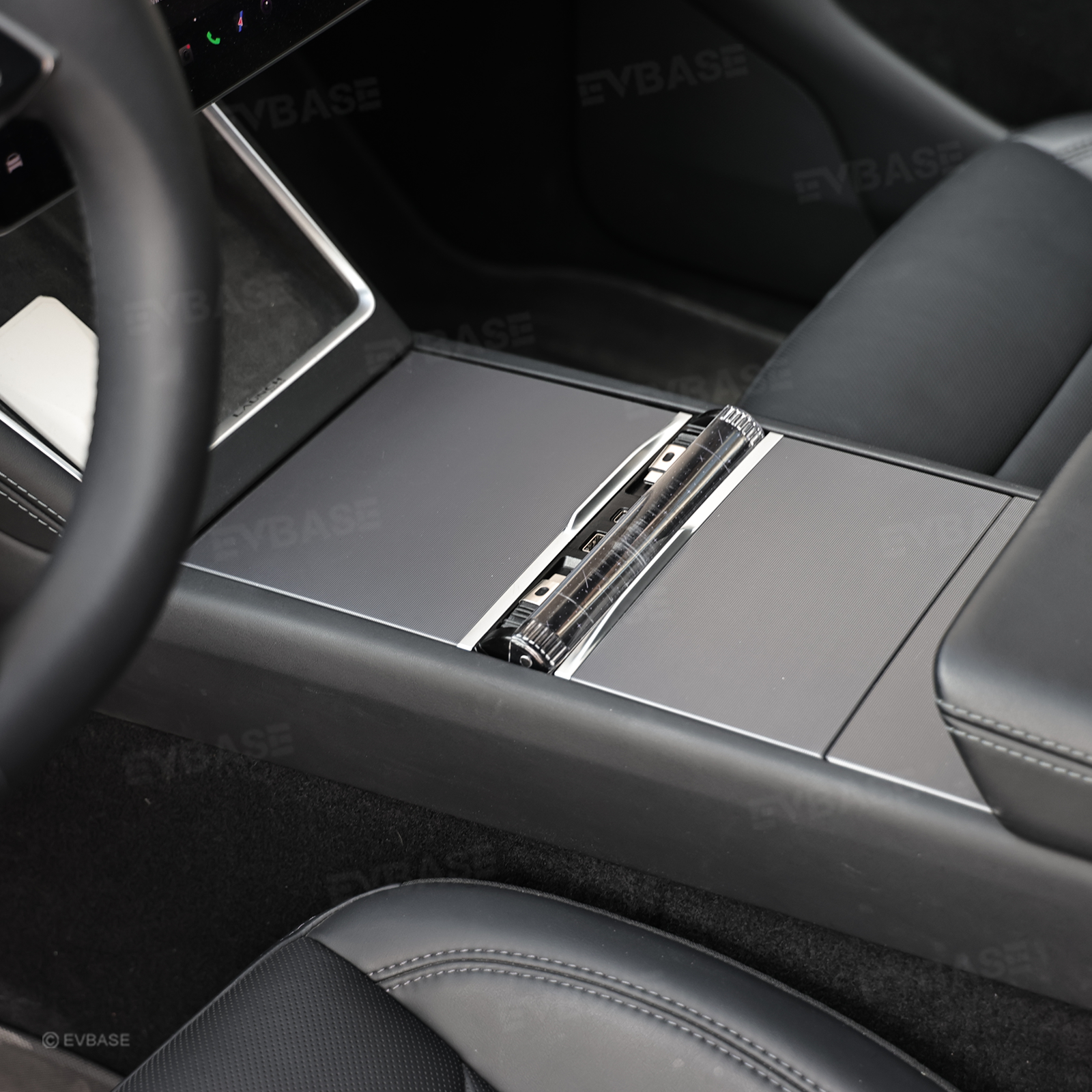 Model Y Juniper/ 3 Highland Center Console Multiport USB Hub Adapter with Starlight Ambient Lighting & Fast Charging Retractable Cables