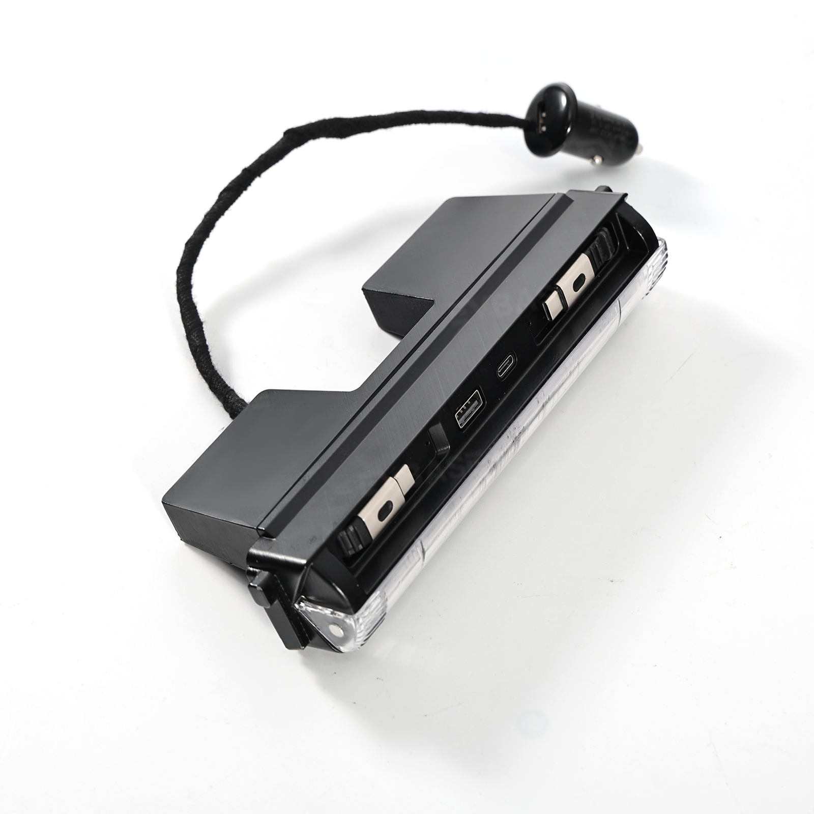 Model Y Juniper/ 3 Highland Center Console Multiport USB Hub Adapter with Starlight Ambient Lighting & Fast Charging Retractable Cables