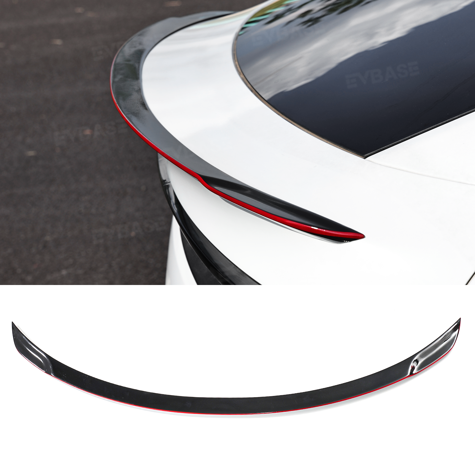 Model Y Juniper ABS Full Aero Body Kit with Red Trim Design |Rear Diffuser& Rear Spoiler& Front Lip& Side Skirts for Tesla