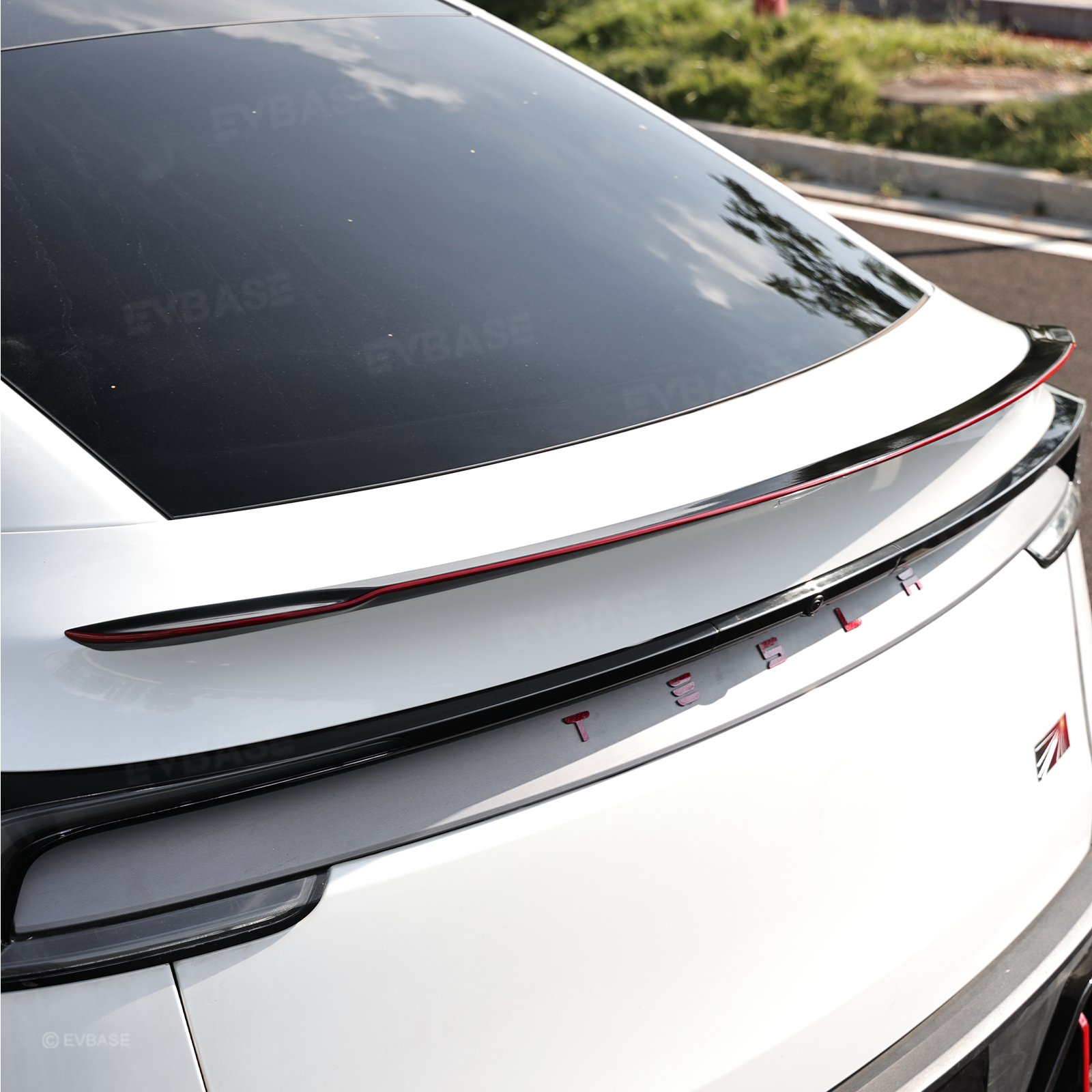 Model Y Juniper ABS Full Aero Body Kit with Red Trim Design |Rear Diffuser& Rear Spoiler& Front Lip& Side Skirts for Tesla