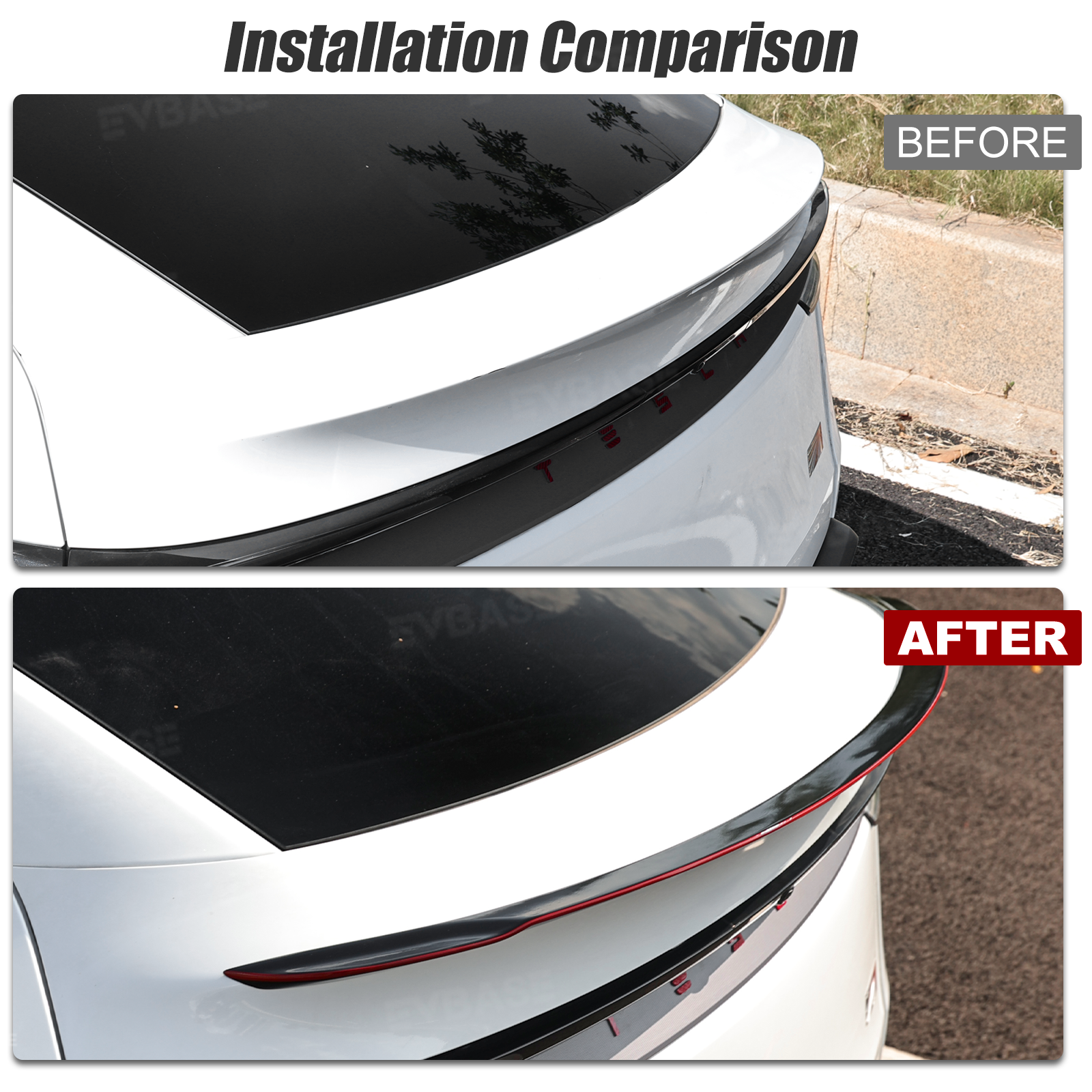 Model Y Juniper ABS Full Aero Body Kit with Red Trim Design |Rear Diffuser& Rear Spoiler& Front Lip& Side Skirts for Tesla