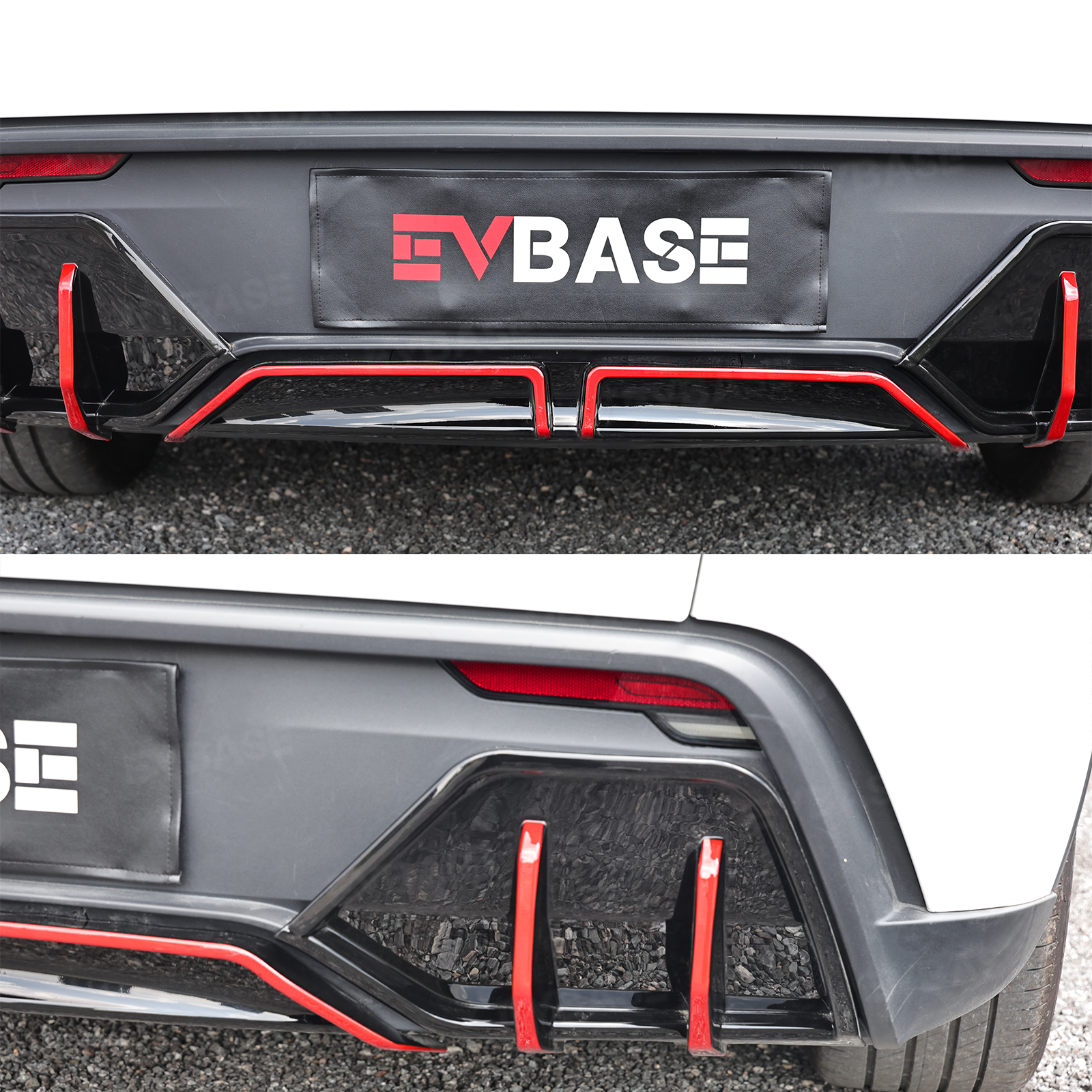 Model Y Juniper ABS Full Aero Body Kit with Red Trim Design |Rear Diffuser& Rear Spoiler& Front Lip& Side Skirts for Tesla