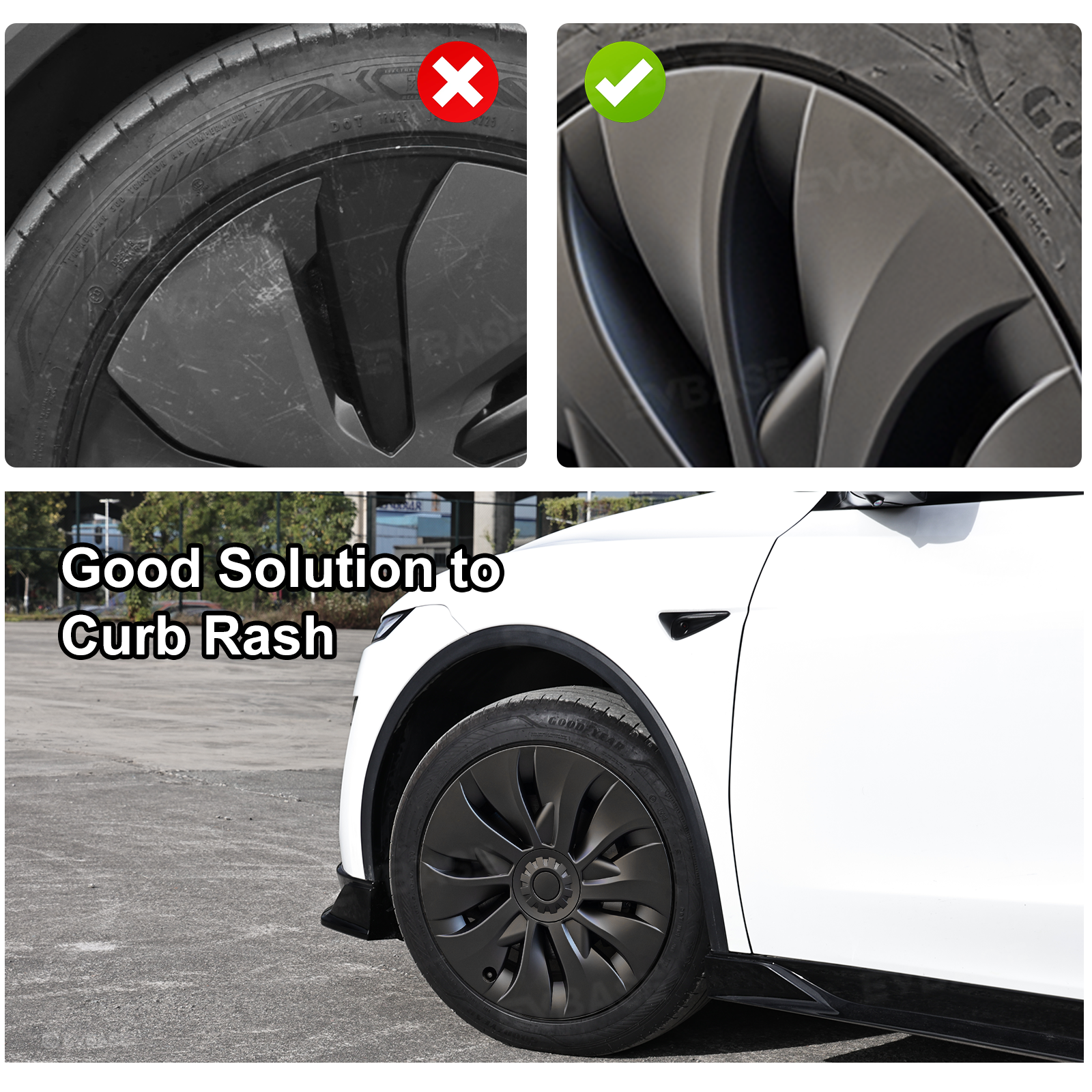 Model Y Juniper Aero-Style Wheel Covers for Tesla 19" Wheels Matte Hubcaps