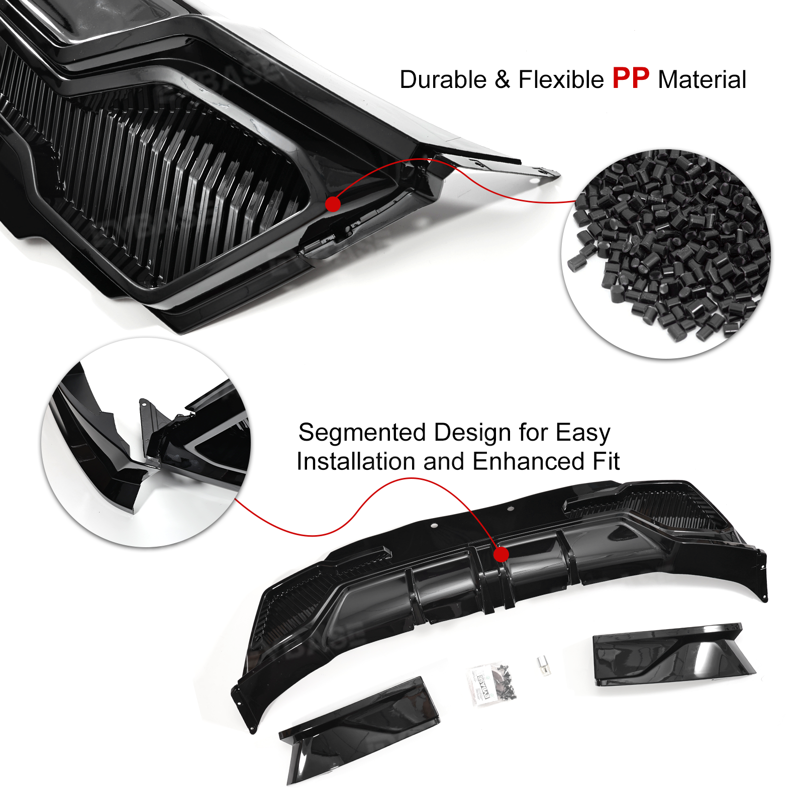 Model Y Juniper Body Kit Performance Style Front Lip & Side Skirts & Rear Diffuser & Rear Spoiler for Tesla