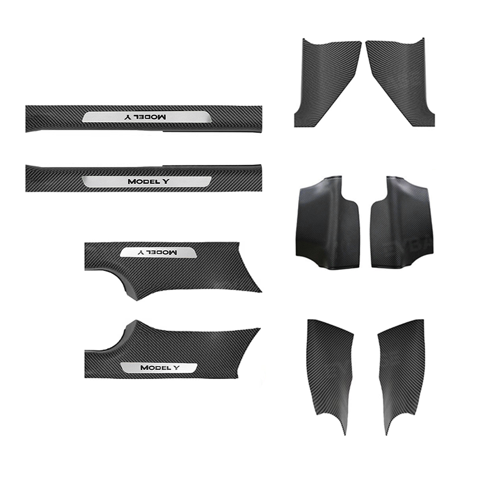 Model Y Juniper Door Sill Protector Pillar Cover ABS Anti-Kick Guard with Stainless Steel Logo