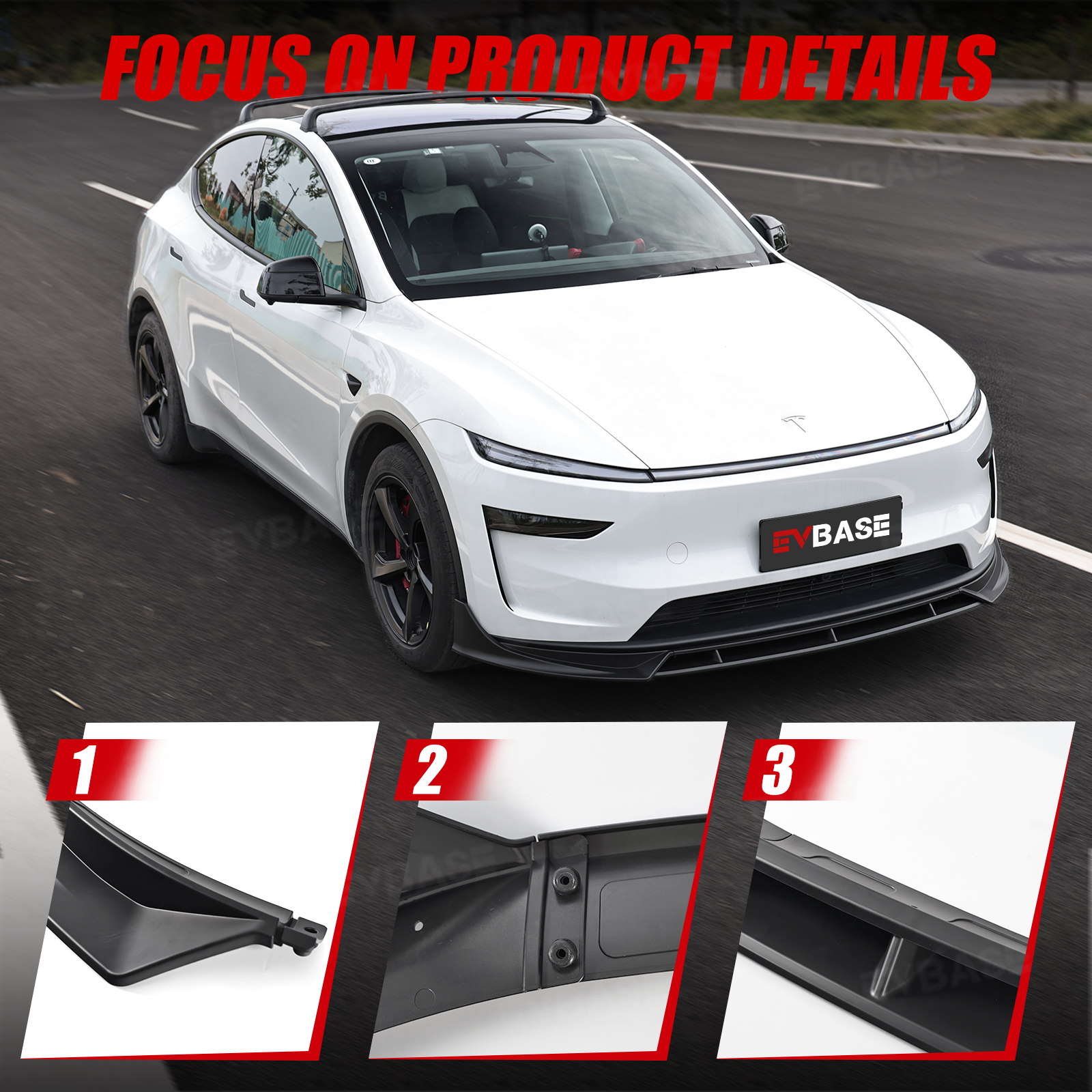 Model Y Juniper Fast Style Front Lip ABS Front Bumper Lip Splitter for Tesla