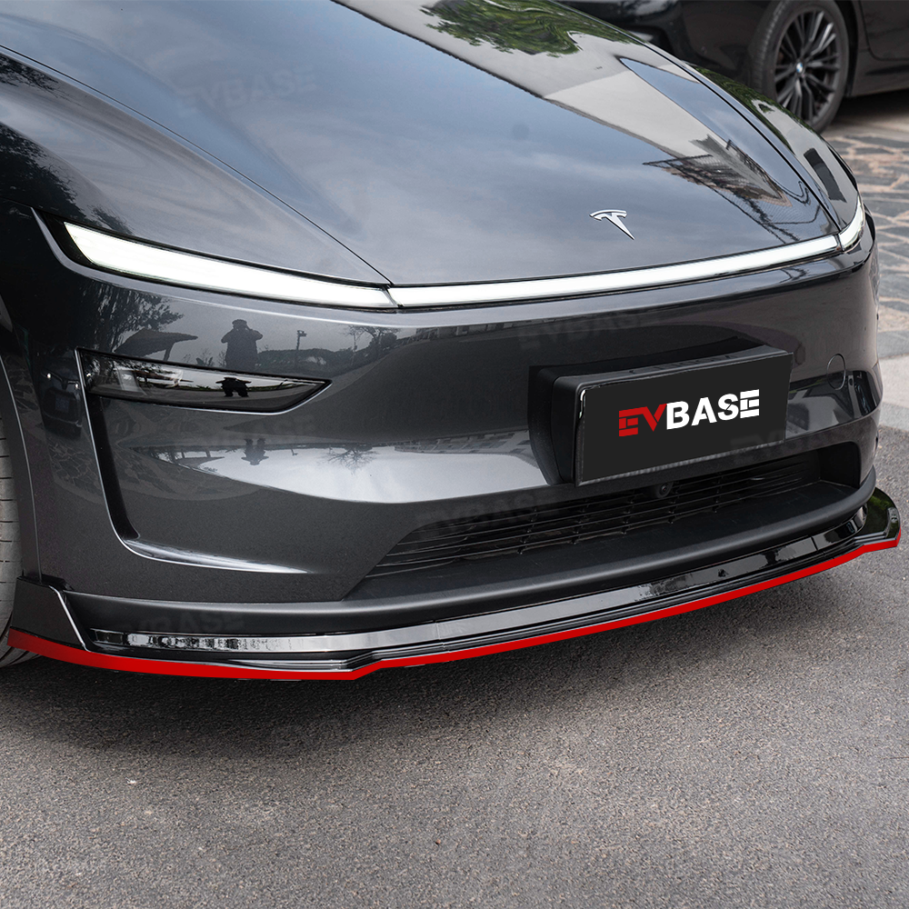 Model Y Juniper Front Bumper Lip Fascia Glossy Black Red Edge Front Lip Spoiler ABS Sport Body Kit