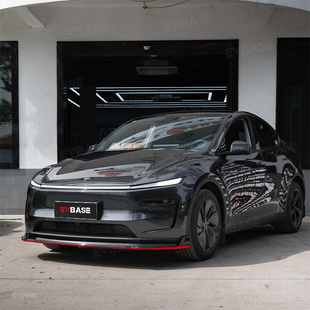 Model Y Juniper Front Bumper Lip Fascia Glossy Black Red Edge Front Lip Spoiler ABS Sport Body Kit