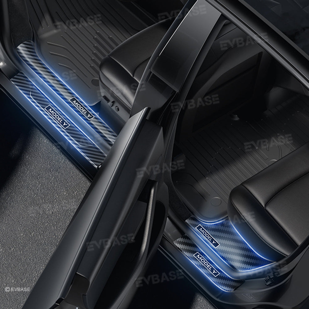 Model Y Juniper Front and Rear Door Sill Protector Kits Rear Trunk Sill Protector Mats