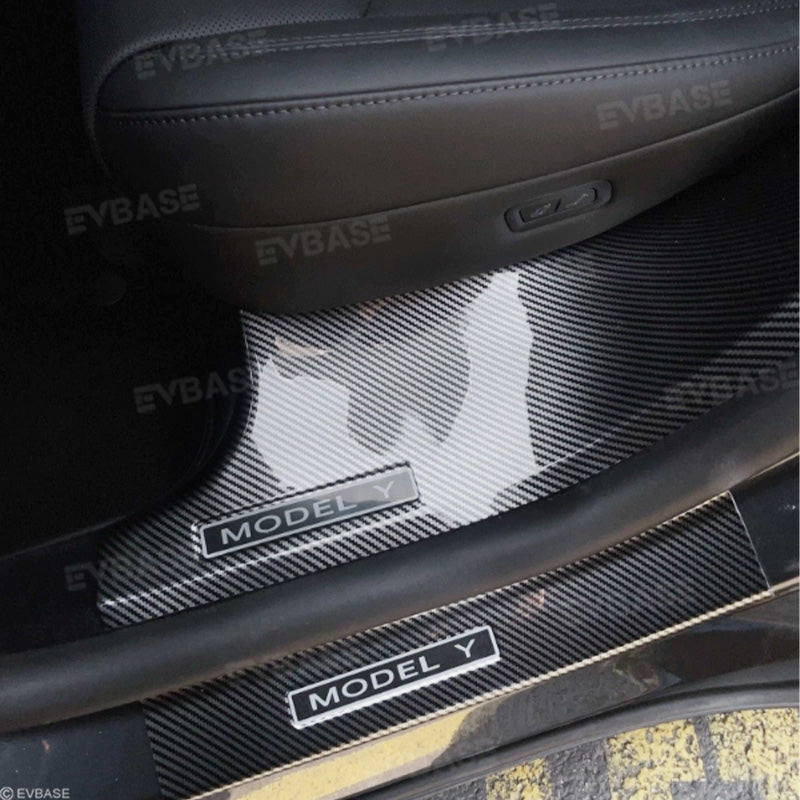 Model Y Juniper Front and Rear Door Sill Protector Kits Rear Trunk Sill Protector Mats