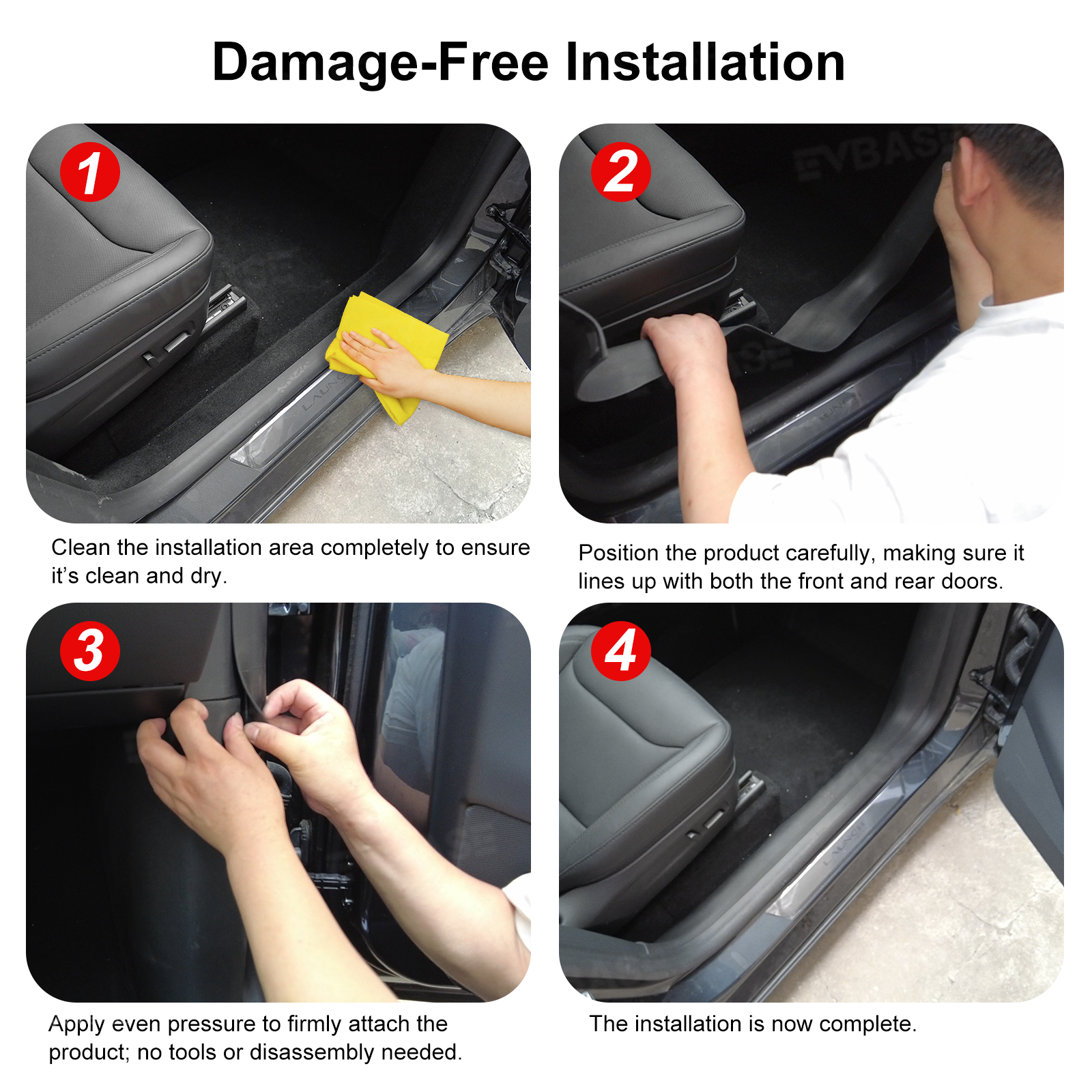 Model Y Juniper Front and Rear Door Sill Protectors Interior Door Protection Kit for Tesla