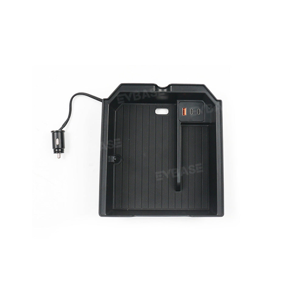 Model Y Juniper & Model 3 Highland Center Console Organizer Storage Box With USB Charging Port for Tesla