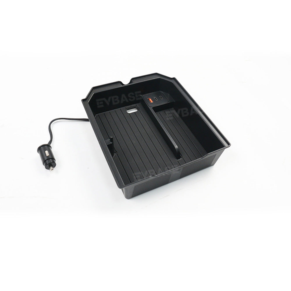 Model Y Juniper & Model 3 Highland Center Console Organizer Storage Box With USB Charging Port for Tesla