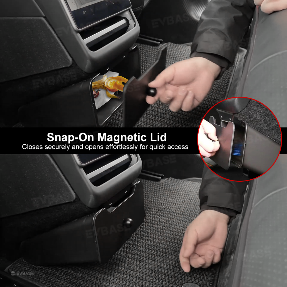 Model Y Juniper/ 3 Highland Rear Center Storage Organizer Box Backseat Trash Can with Magnetic Lid
