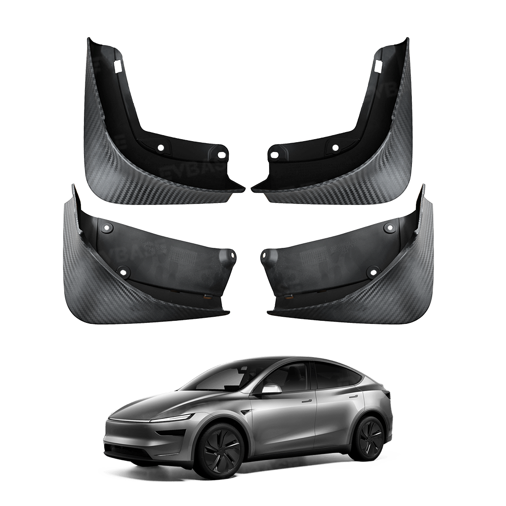Model Y Juniper Mud Flaps ABS Splash Guards All-Weather No Drilling Fender Mudguards- Hydro Carbon Fiber Coated