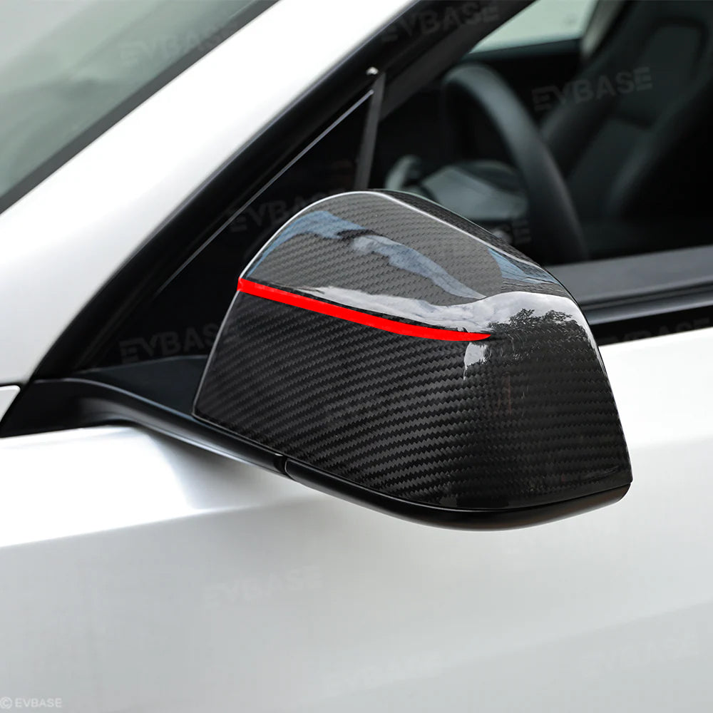 Model Y Juniper Real Carbon Fiber Side Mirror Covers Redline Performance Style Side Mirror Caps