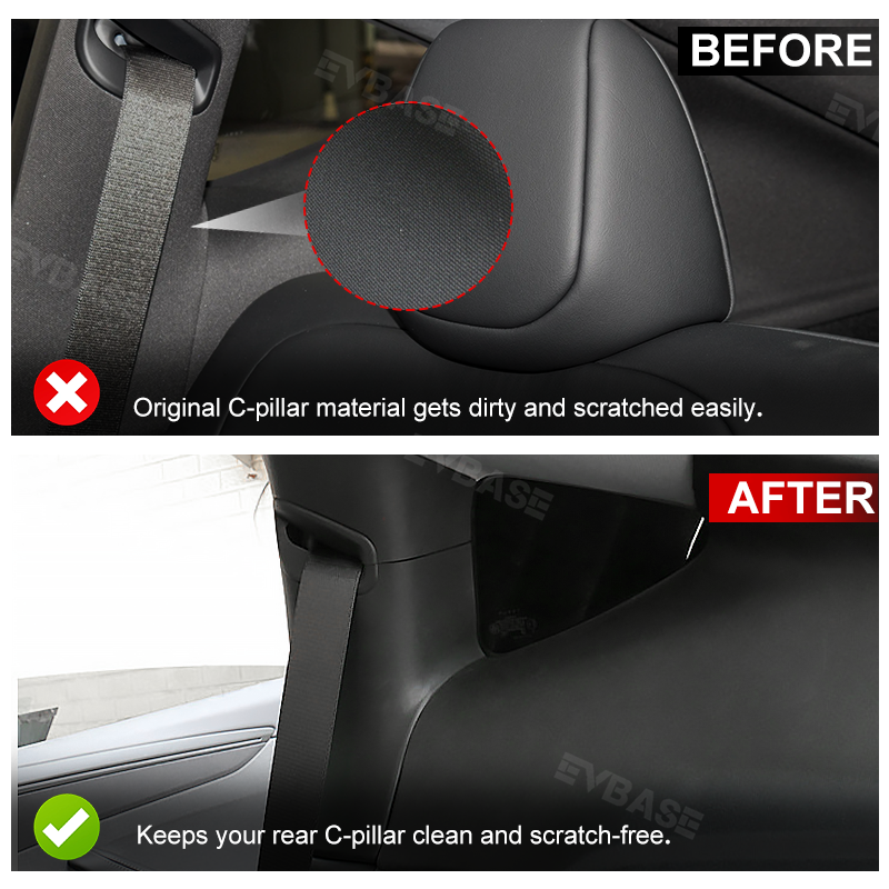 Model Y Juniper Rear C-Pillar Protectors TPE Interior Protective Trim Covers for Tesla