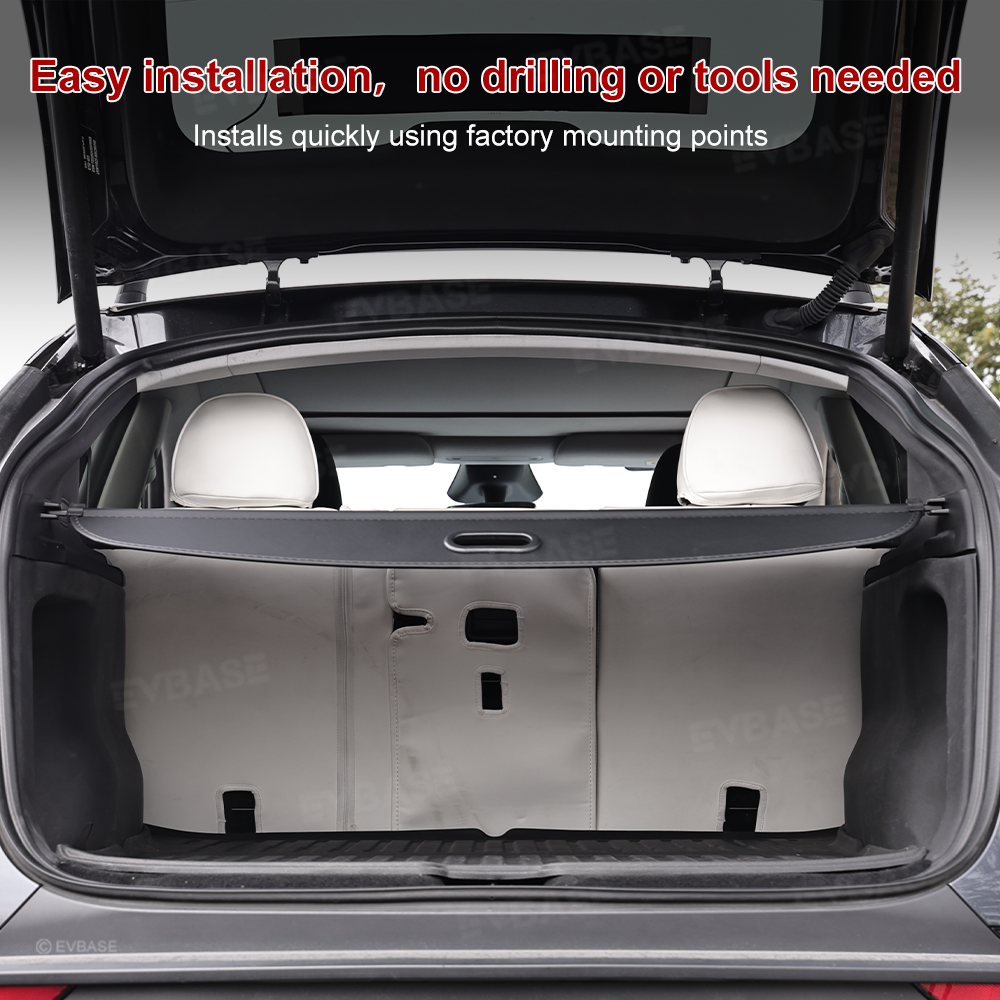 Model Y Juniper Rear Trunk Retractable Privacy Cargo Cover Waterproof Shield Shade