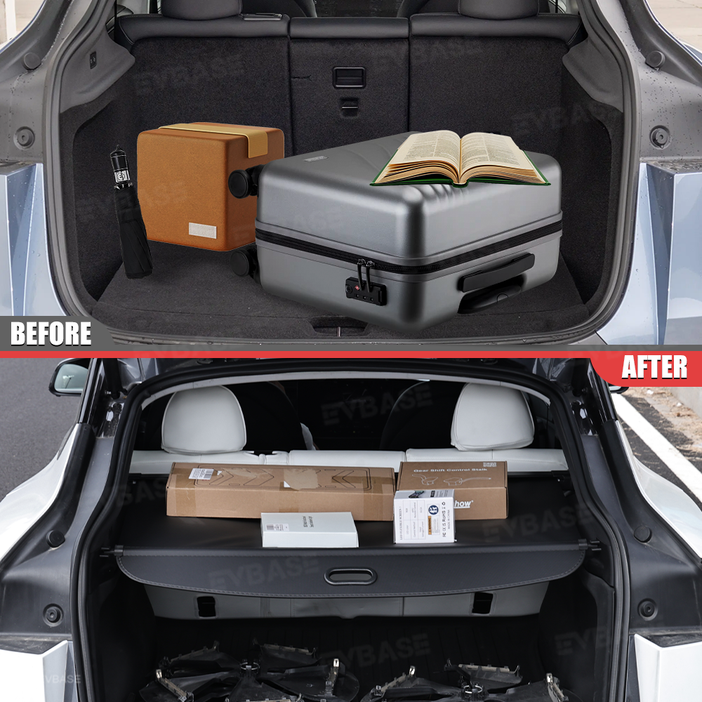 Model Y Juniper Rear Trunk Retractable Privacy Cargo Cover Waterproof Shield Shade