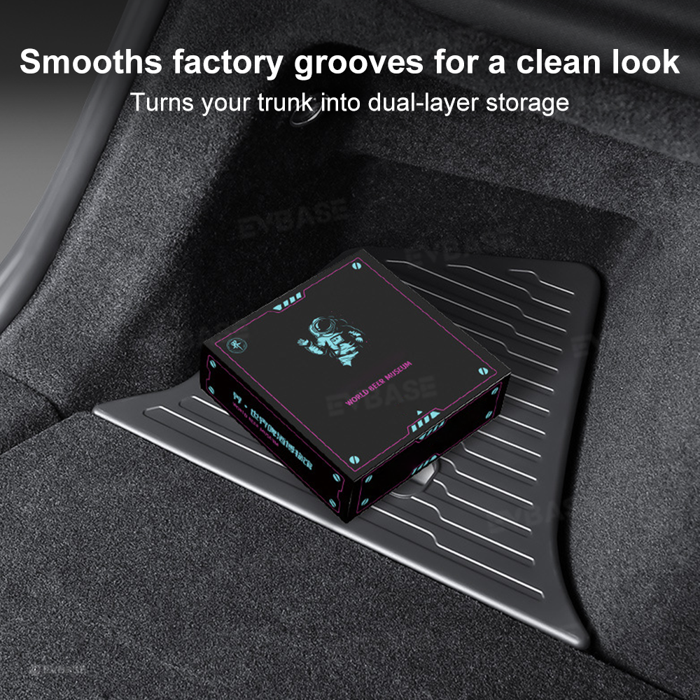 Model Y Juniper Rear Trunk Storage Box TPE Side Cargo Organizer Bins 2.0 with Lids for Tesla